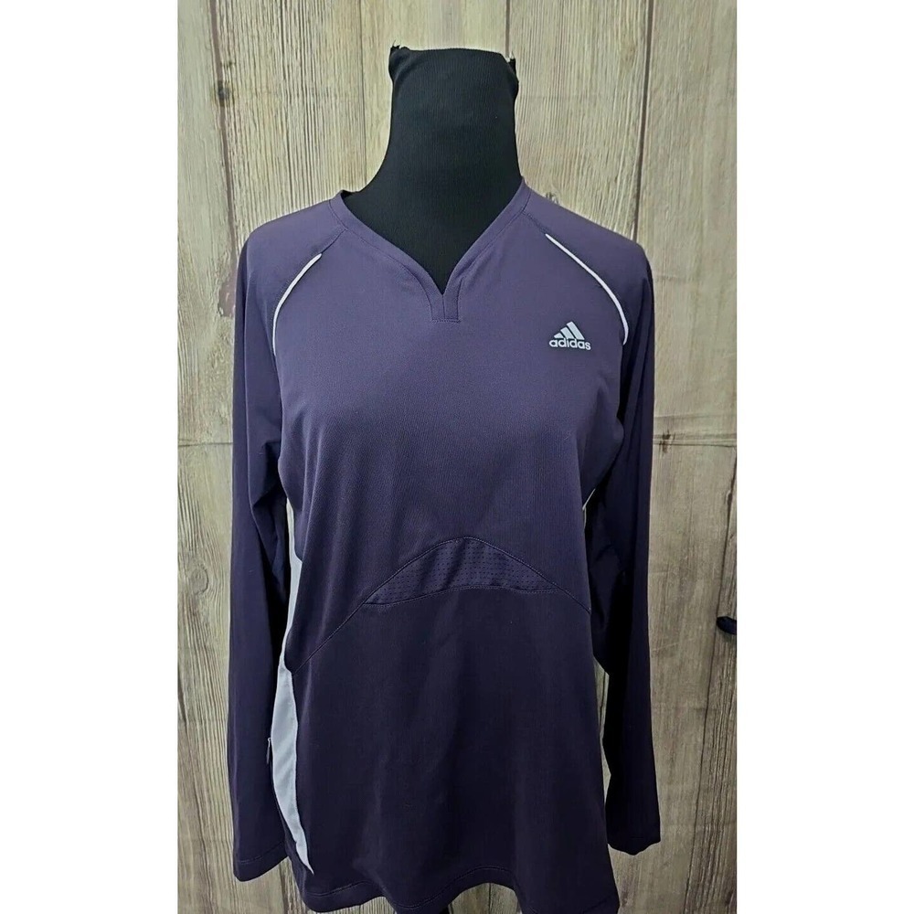 Adidas Women's Climacool Shirt Sz L Supernova Formotion V neck Purple